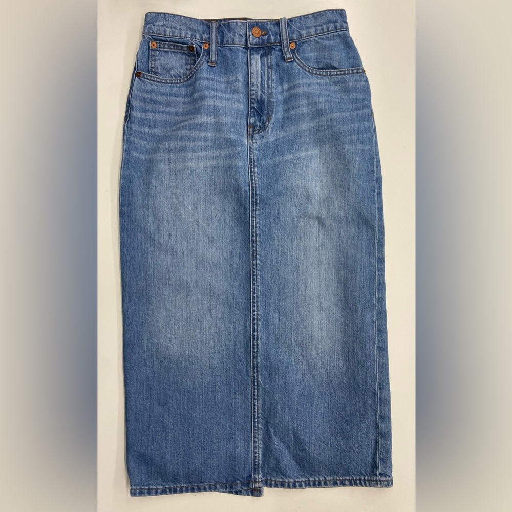 Madewell midi denim skirt